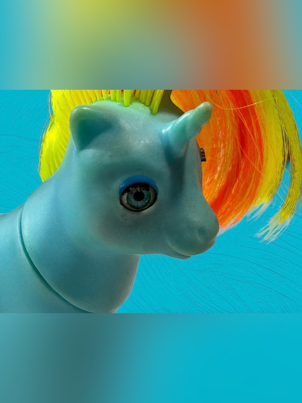 MY LITTLE PONY MLP G1 BEDDY-BYE EYE BABY RIBBON UNICORN BLUE VINTAGE 1986 HASBRO